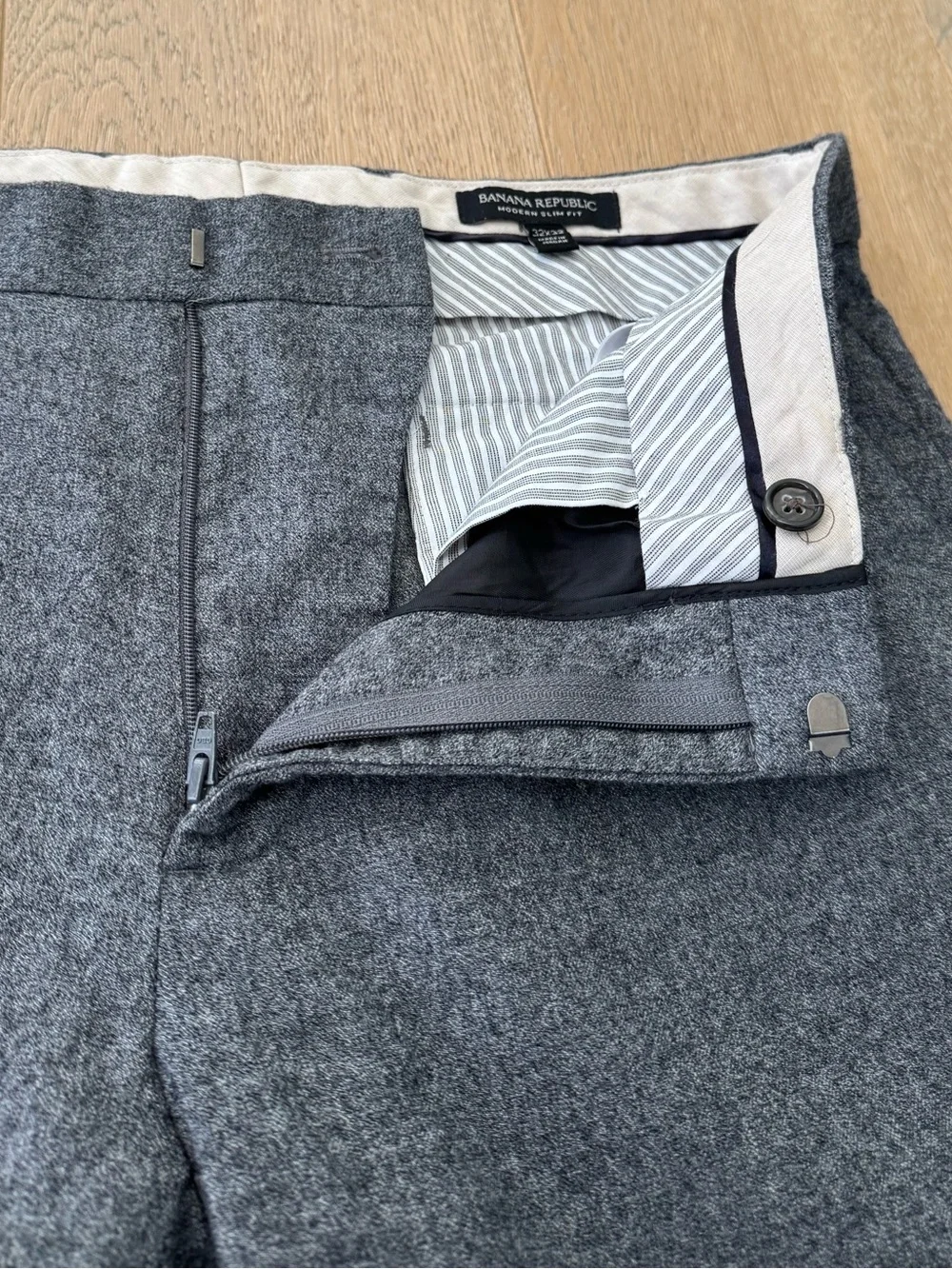 Banana Republic Modern Slim Fit Grey Dress Wool Pants Size 32